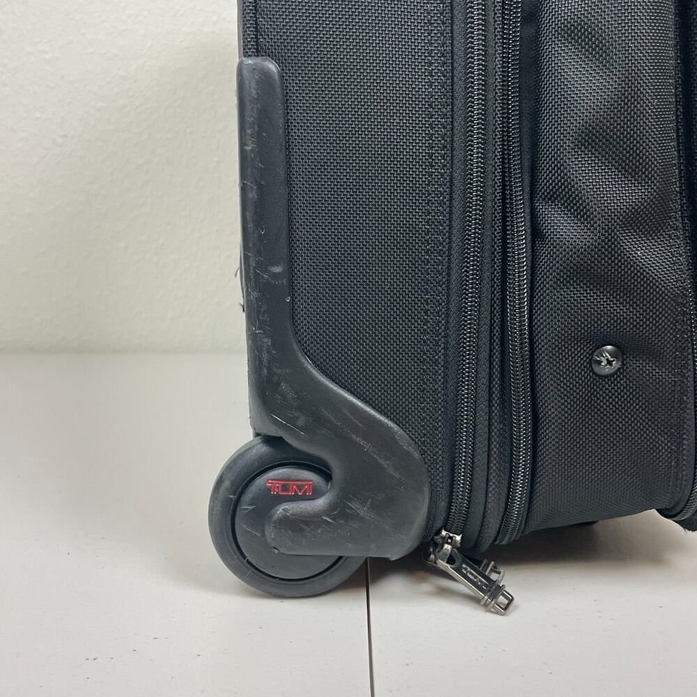 TUMI Alpha 26103D4 Black Nylon Deluxe Expandable Wheeled Rolling Briefcase Bag - Picture 11 of 16